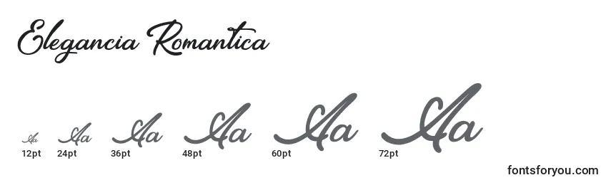 Размеры шрифта Elegancia Romantica