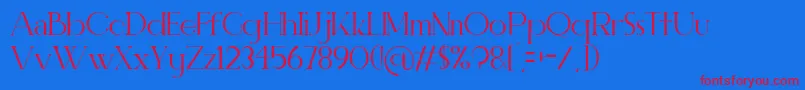 ELEGANT  Personal use Font – Red Fonts on Blue Background