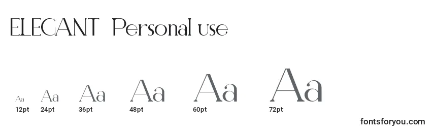 ELEGANT  Personal use Font Sizes