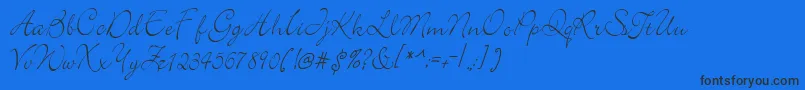 elegant-Schriftart – Schwarze Schriften auf blauem Hintergrund