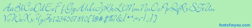 elegant Font – Blue Fonts on Green Background