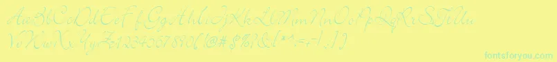 elegant-Schriftart – Grüne Schriften auf gelbem Hintergrund