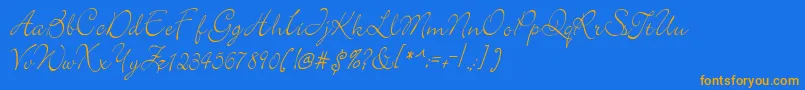 elegant Font – Orange Fonts on Blue Background