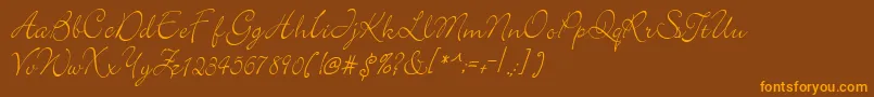 elegant Font – Orange Fonts on Brown Background