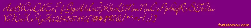 elegant-Schriftart – Orangefarbene Schriften auf violettem Hintergrund