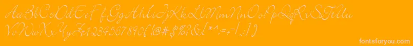 elegant-Schriftart – Rosa Schriften auf orangefarbenem Hintergrund