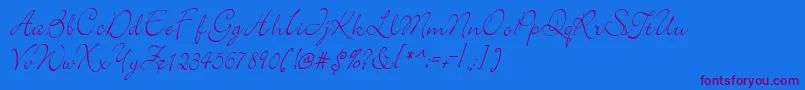 elegant Font – Purple Fonts on Blue Background