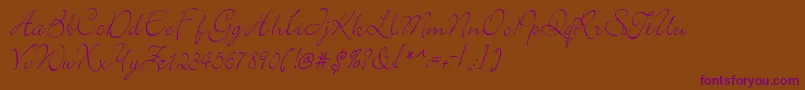 elegant Font – Purple Fonts on Brown Background