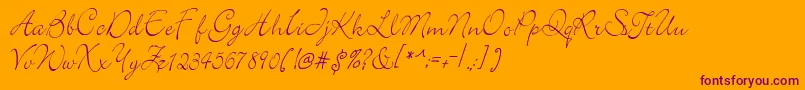 elegant Font – Purple Fonts on Orange Background