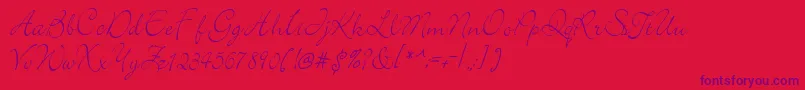 elegant Font – Purple Fonts on Red Background