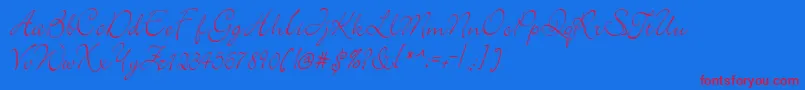 フォントelegant – 赤い文字の青い背景