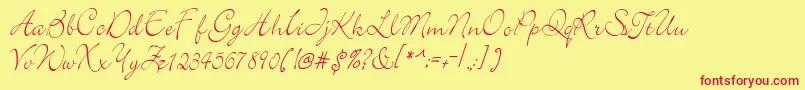 elegant Font – Red Fonts on Yellow Background