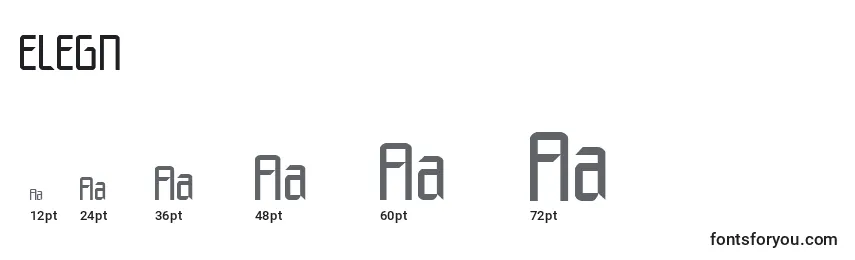Размеры шрифта ELEGN    (125874)