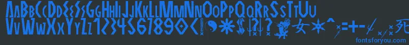ELEKTRA ASSASSIN-fontti – siniset fontit mustalla taustalla