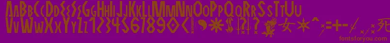 Шрифт ELEKTRA ASSASSIN – коричневые шрифты на фиолетовом фоне