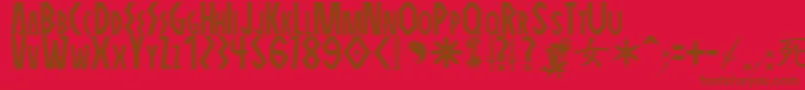 Czcionka ELEKTRA ASSASSIN – brązowe czcionki na czerwonym tle