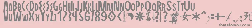 ELEKTRA ASSASSIN-fontti – harmaat kirjasimet vaaleanpunaisella taustalla