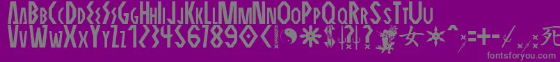 ELEKTRA ASSASSIN-fontti – harmaat kirjasimet violetilla taustalla