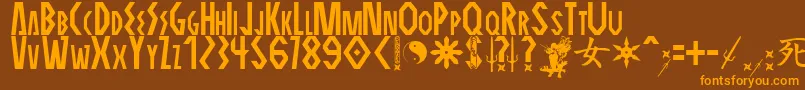 ELEKTRA ASSASSIN Font – Orange Fonts on Brown Background