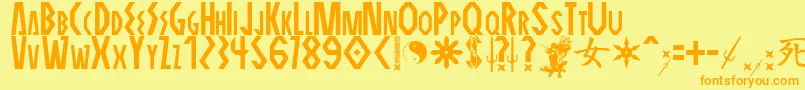 ELEKTRA ASSASSIN Font – Orange Fonts on Yellow Background
