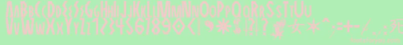 ELEKTRA ASSASSIN-fontti – vaaleanpunaiset fontit vihreällä taustalla