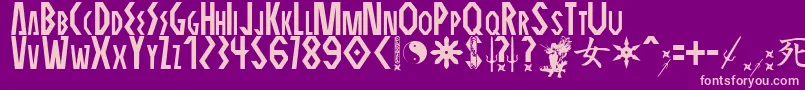 ELEKTRA ASSASSIN-fontti – vaaleanpunaiset fontit violetilla taustalla