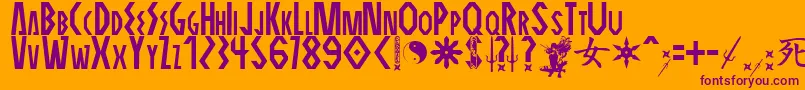 ELEKTRA ASSASSIN Font – Purple Fonts on Orange Background