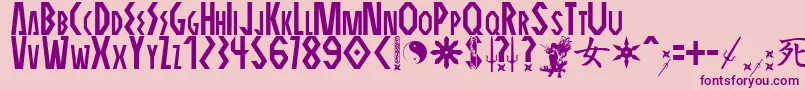 Шрифт ELEKTRA ASSASSIN – фиолетовые шрифты на розовом фоне
