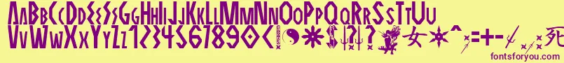 ELEKTRA ASSASSIN Font – Purple Fonts on Yellow Background