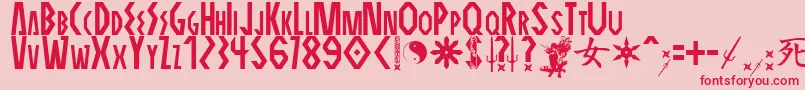 フォントELEKTRA ASSASSIN – ピンクの背景に赤い文字