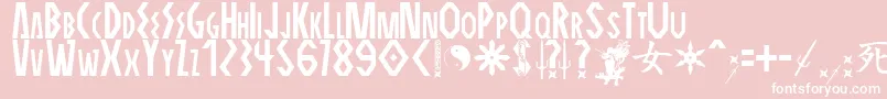 フォントELEKTRA ASSASSIN – ピンクの背景に白い文字