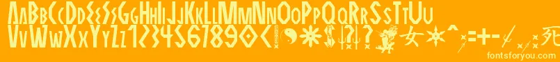 ELEKTRA ASSASSIN Font – Yellow Fonts on Orange Background