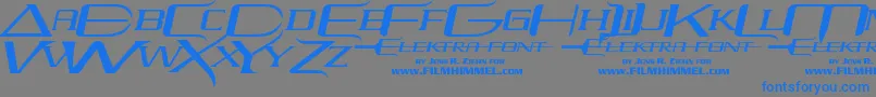 フォントelektra – 灰色の背景に青い文字