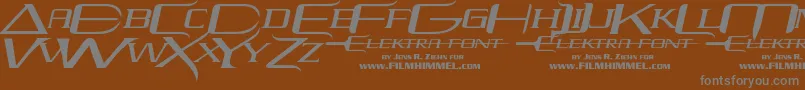 フォントelektra – 茶色の背景に灰色の文字