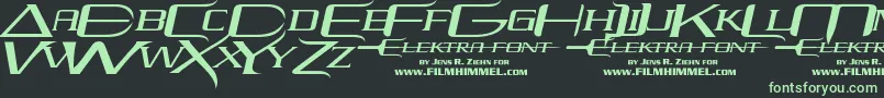 フォントelektra – 黒い背景に緑の文字