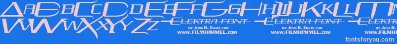 Czcionka elektra – różowe czcionki na niebieskim tle