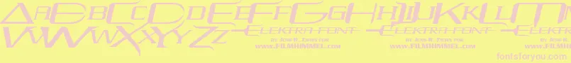 フォントelektra – ピンクのフォント、黄色の背景