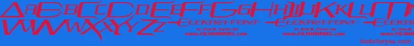 elektra Font – Red Fonts on Blue Background