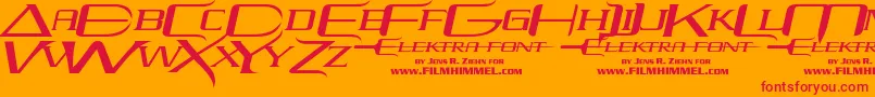 elektra Font – Red Fonts on Orange Background