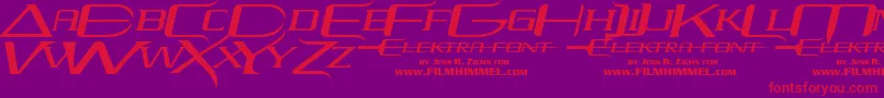 elektra-fontti – punaiset fontit violetilla taustalla