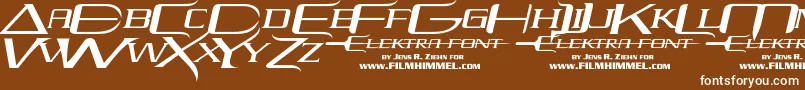 フォントelektra – 茶色の背景に白い文字