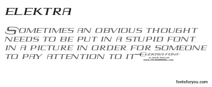 Elektra (125876) フォントのレビュー