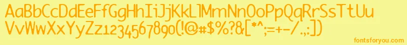Fonte ELEMENT – fontes laranjas em um fundo amarelo