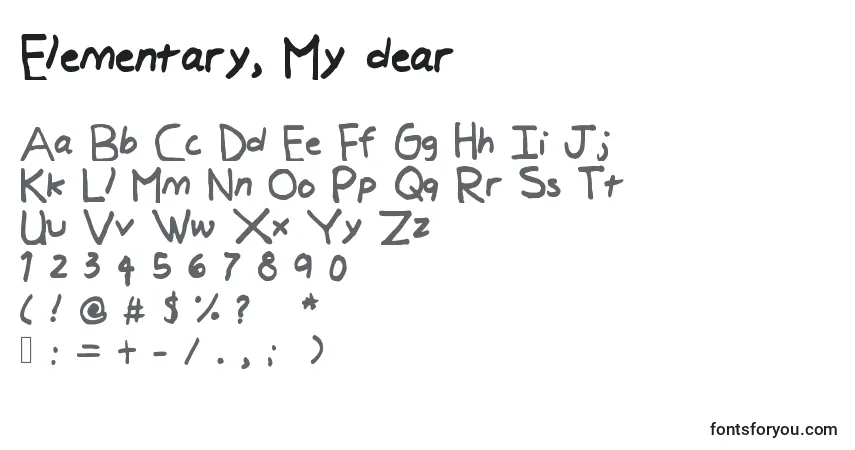 Шрифт Elementary, My dear – алфавит, цифры, специальные символы