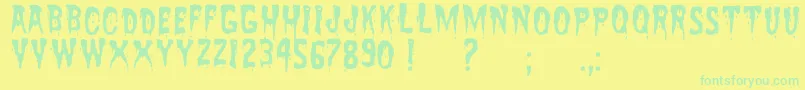 Czcionka ZreaksNfi – zielone czcionki na żółtym tle