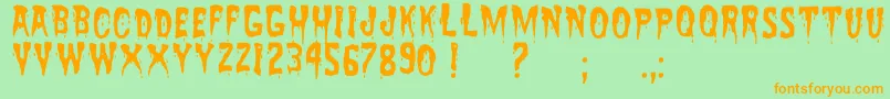 ZreaksNfi Font – Orange Fonts on Green Background