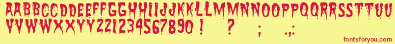 fuente ZreaksNfi – Fuentes Rojas Sobre Fondo Amarillo