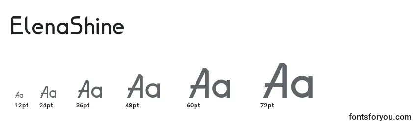 ElenaShine Font Sizes