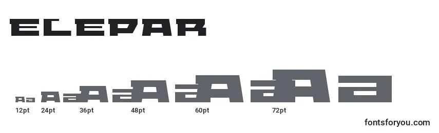 Размеры шрифта ELEPAR   (125882)