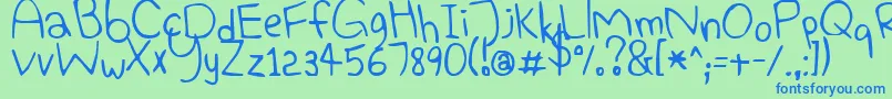 ElephantHiccups Font – Blue Fonts on Green Background
